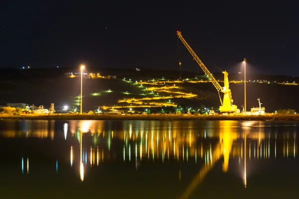 Kreta bay på natten — Stockfoto