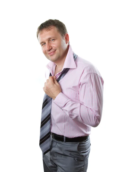 Businessman wearing  tie — Stock Photo, Image