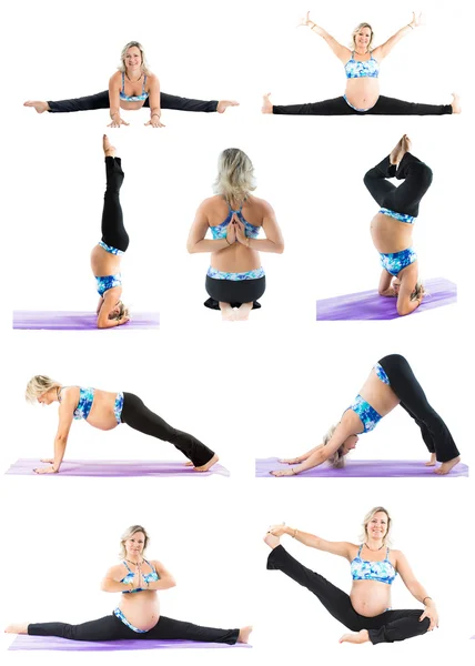 Zwangere vrouw make yoga — Stockfoto