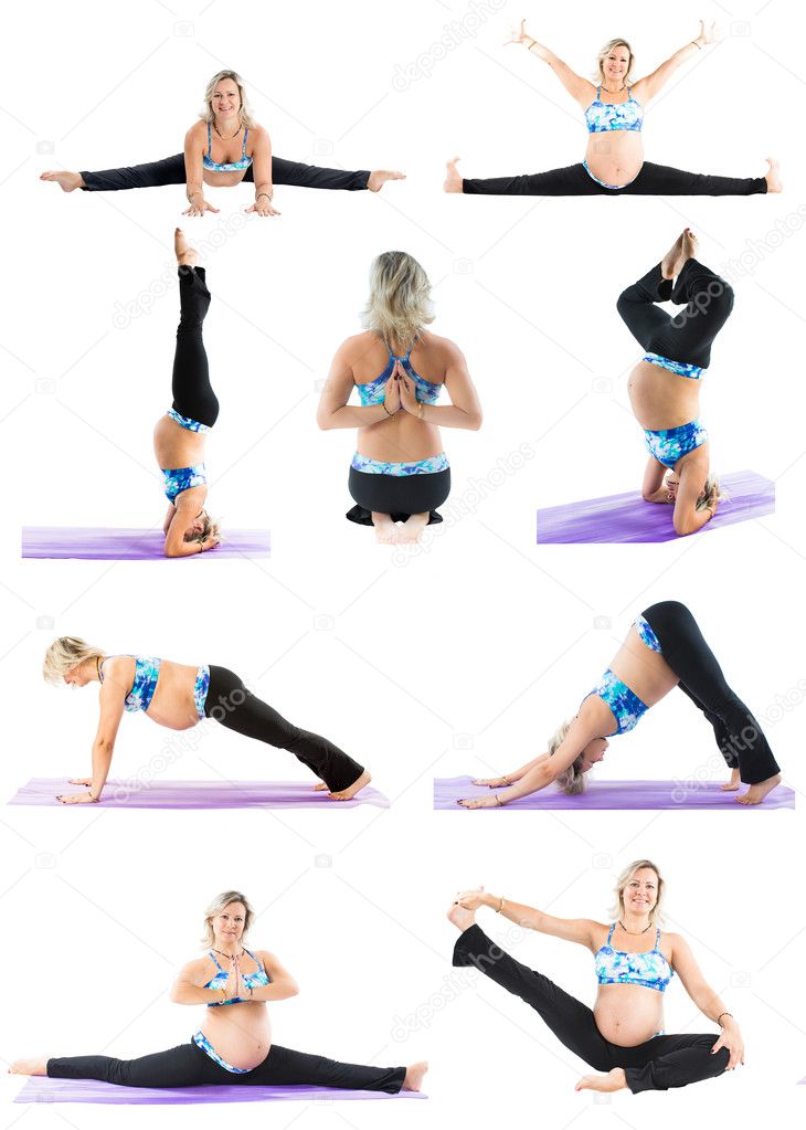 Pregnant woman make yoga