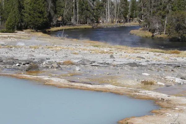 Yellowstone Grand Tetons Geyser – stockfoto