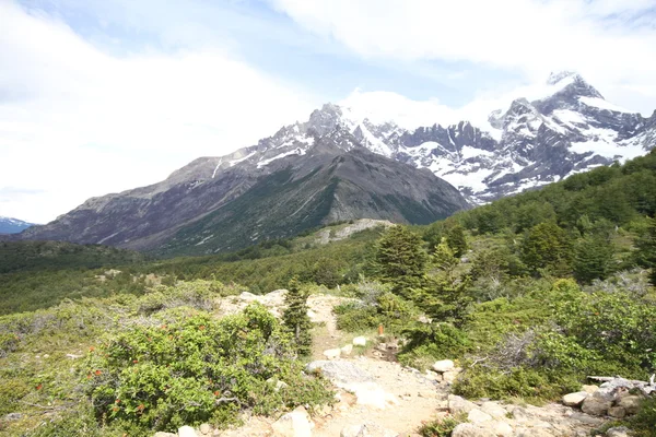 W Trek auf dem Torres Del Paine Park — Stockfoto