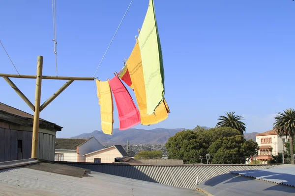 Asciugamani svolazzanti nel vento a La Serena Cile — Foto Stock