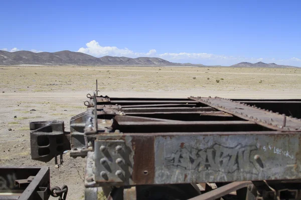 Cmentarz Pociągów, Uyuni Boliwia — Zdjęcie stockowe