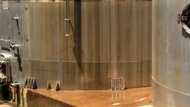 Acqua sgocciolata dal lato della distilleria — Video Stock