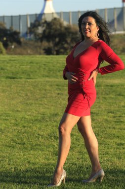 Asya model açık havada poz