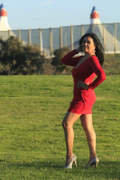 Asian model posing outdoors — Stock Photo, Image