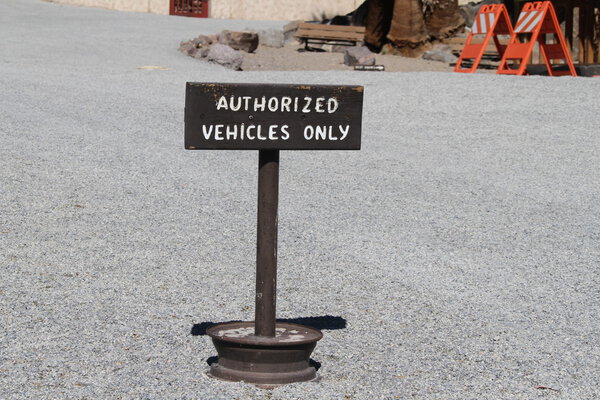 Authorized vehicles sign
