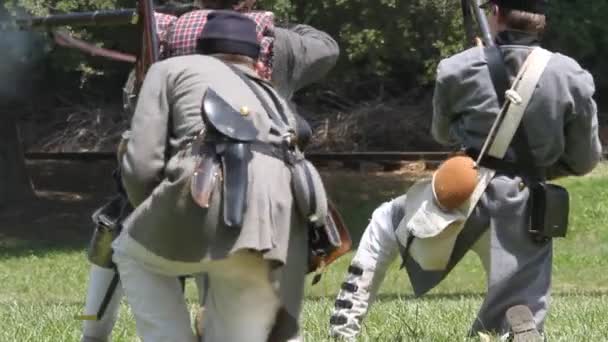 Реконструкция Гражданской войны — стоковое видео