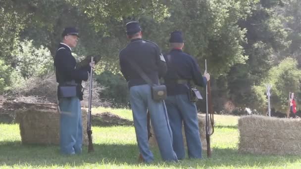 Inbördeskriget reenactment — Stockvideo