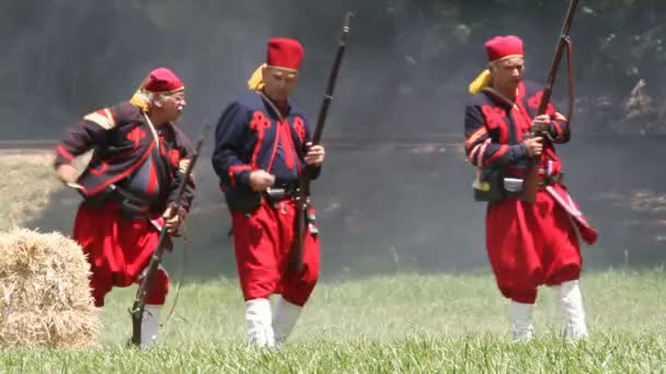 Reconstituição da Guerra Civil — Vídeo de Stock