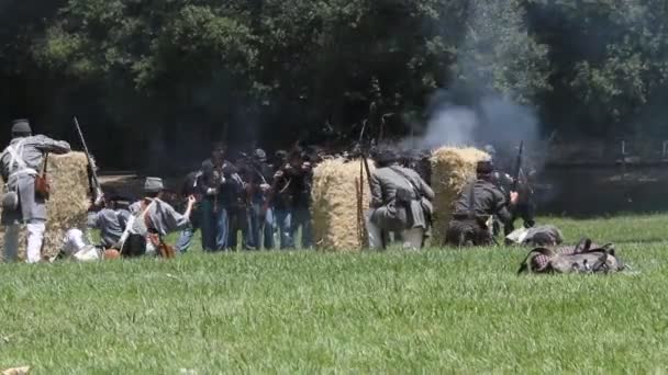 Reconstituição da Guerra Civil — Vídeo de Stock