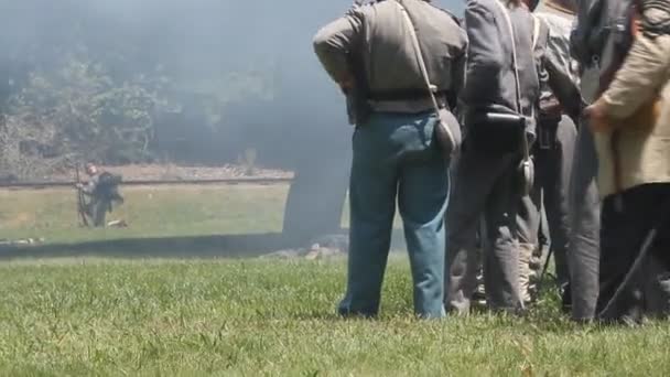 Реконструкция Гражданской войны — стоковое видео