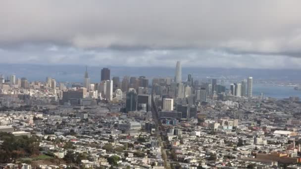 Časová Prodleva Videa Mlhy Nad San Franciskem Golden Gate Bridge — Stock video