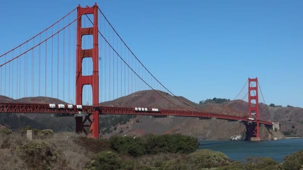 Golden Gate Bron Från San Francisco Och Marin Headlands — Stockvideo