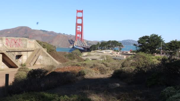 Golden Gate Bron Från San Francisco Och Marin Headlands — Stockvideo