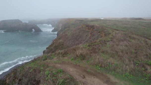 Voando Sobre Terras Altas Mendocino Noyo — Vídeo de Stock