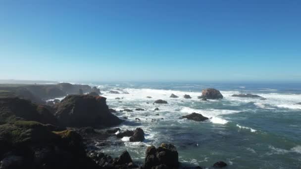 Sobrevolando Las Tierras Altas Mendocino Noyo — Vídeos de Stock