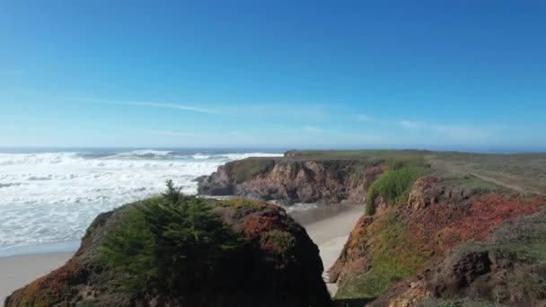 Voando Sobre Terras Altas Mendocino Noyo — Vídeo de Stock