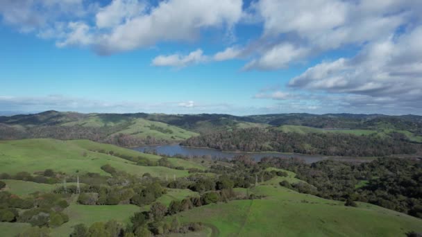 Aerial View San Pablo Reservoir Berkeley Inspiration Point — Vídeo de Stock