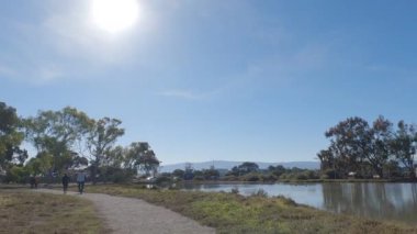 Biking Baylands trail Palo Atlo, Mountain View, California