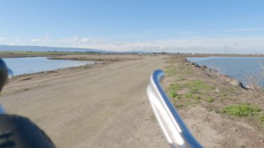 Biking Baylands trail Palo Atlo, Mountain View, California