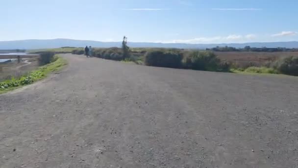 Biking Baylands Trail Palo Atlo Mountain View California — Vídeo de Stock