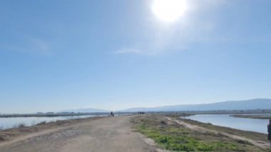 Biking Baylands trail Palo Atlo, Mountain View, California
