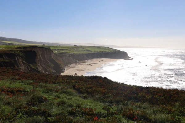 Foto Van Halve Maan Baai Kustpad Californië — Stockfoto