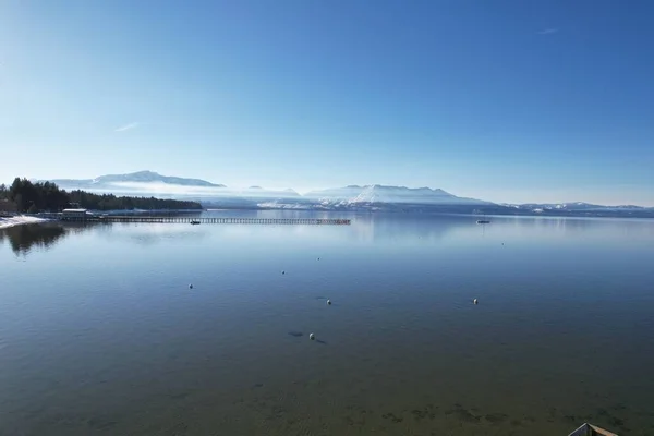 Danau Tahoe California Musim Dingin Dari Udara — Stok Foto