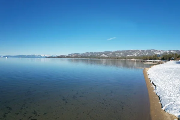 Danau Tahoe California Musim Dingin Dari Udara — Stok Foto