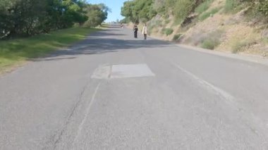 2-1-2022; Melek Adası, Kaliforniya; Perimter Yolu 'nda bisiklet sürmek, Melek Adası, San Francisco Körfezi