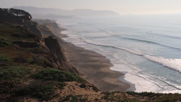Survoler Les Falaises Océan Long Autoroute Une Californie — Video
