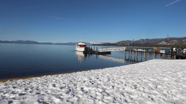 Tahoe Gölü California Kışın — Stok video
