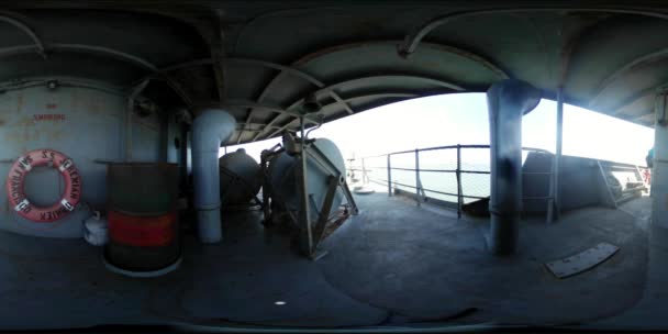 Bir Savaş Gemisinin Vr360 Biyo Görüntüsü — Stok video