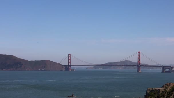 Golden Gate Brug San Francisco Van Land Einde Uitkijk — Stockvideo