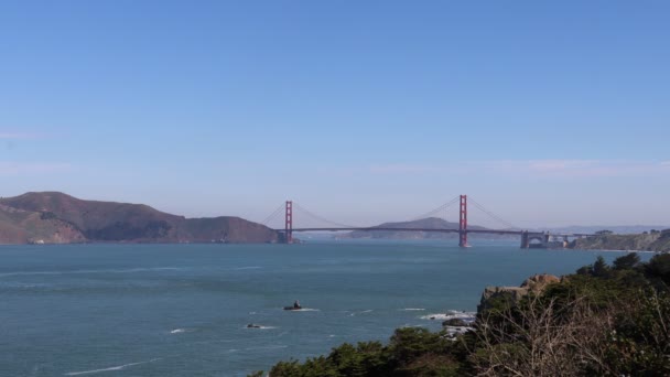 Golden Gate Brug San Francisco Van Land Einde Uitkijk — Stockvideo