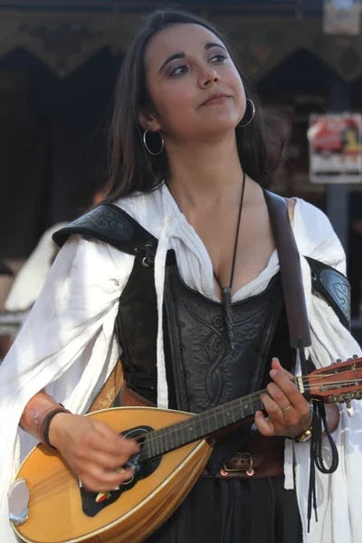 2014 Hollister Californië Muzikanten Gekleed Medeival Cosutmes Een Renaissance Faire — Stockfoto