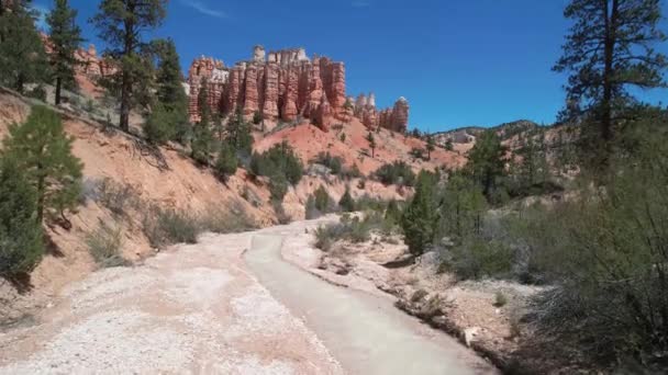 Flyg Över Canyons Och Mossy Cave Utah — Stockvideo