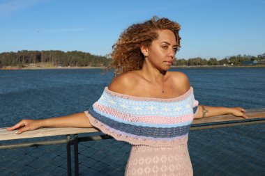 Photo of beautiful Brazilian lady on the beach