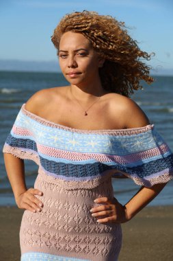 Photo of beautiful Brazilian lady on the beach