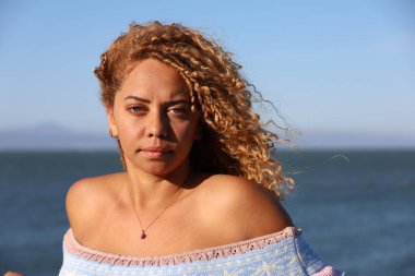 Photo of beautiful Brazilian lady on the beach