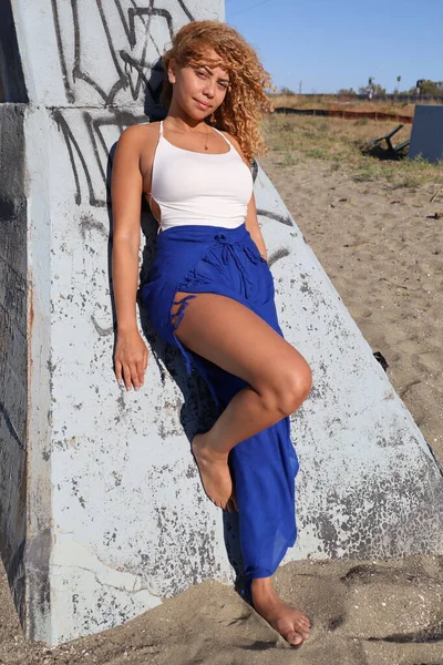 Photo Beautiful Brazilian Lady Beach — Stock Fotó