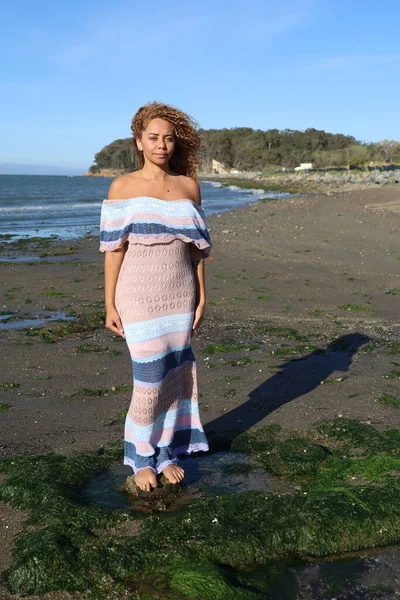 Photo Beautiful Brazilian Lady Beach — Stok fotoğraf