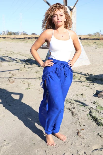 Photo Beautiful Brazilian Lady Beach — Foto de Stock