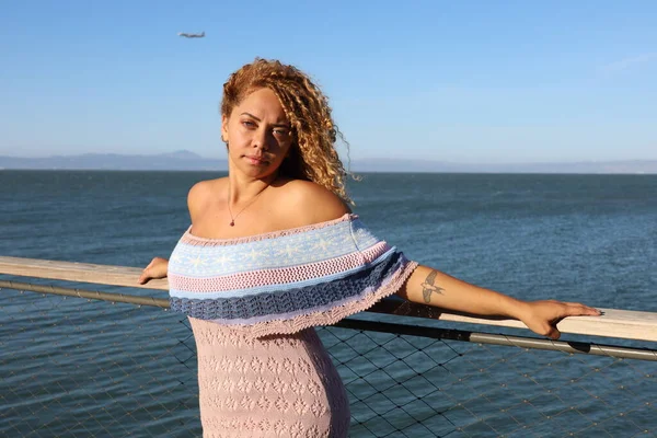 Photo Beautiful Brazilian Lady Beach — Fotografia de Stock