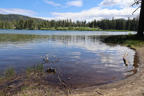 Lassen Peak Manzanita Lake Lassen National Park California — 图库照片