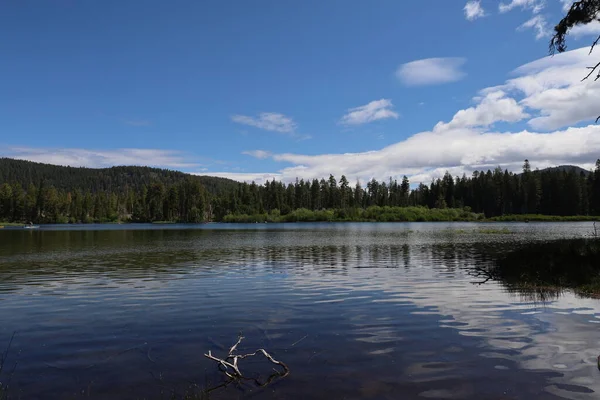 Lassen Peak Manzanita Lake Lassen National Park California — 스톡 사진