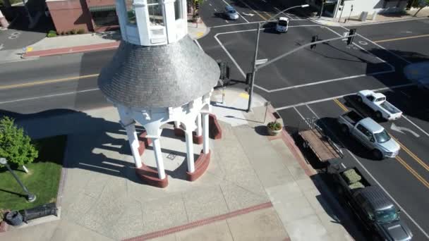 Flying Clocktower Red Bluff California — Stock Video
