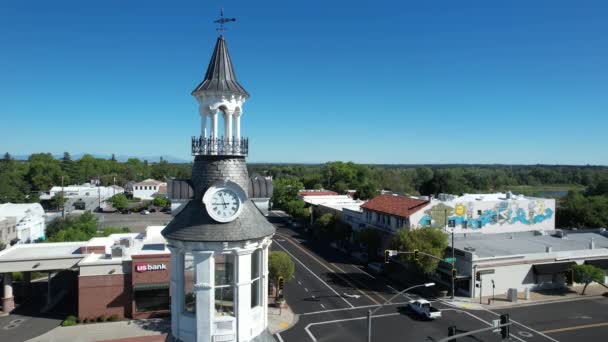 Flying Clocktower Red Bluff California — Stock Video